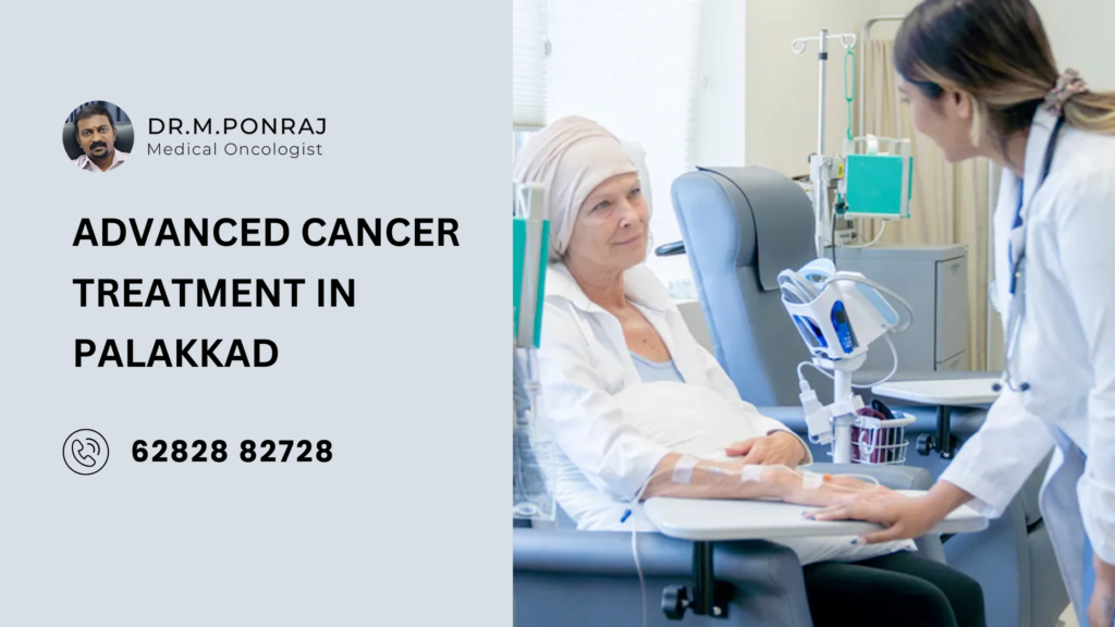 Advanced cancer treatment options in Palakkad with Dr. M. Ponraj, Consultant Medical Oncologist at Thangam Hospitals of PMRC, offering chemotherapy, immunotherapy, and radiation therapy.