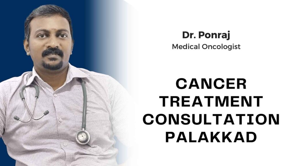 Dr. M. Ponraj consulting a cancer patient at Thangam Hospital, Palakkad