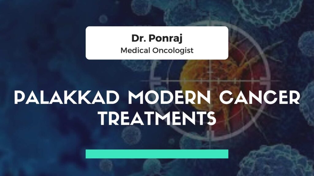 Dr. M. Ponraj consulting with a cancer patient at Thangam Hospital in Palakkad.